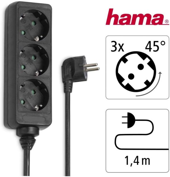 Hama 3fach Steckdosenleiste Dreifachsteckdose Steckerleiste
