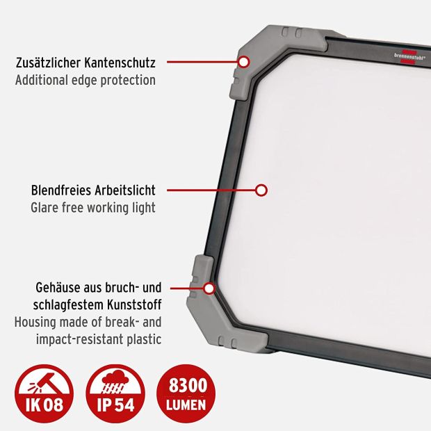 Brennenstuhl LED Baustrahler außen Arbeitsstrahler 67W Flutlicht mit Steckdose 5m Brennenstuhl LED Baustrahler außen Arbeitsstrahler 67W Flutlicht mit Steckdose 5m