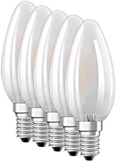 Osram LED E14 Glühbirne kerzenform warmweiß [5er Pack]