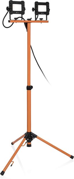 Smartwares LED Baustrahler mit Stativ Doppel Strahler Arbeitsleuchte Smartwares LED Baustrahler mit Stativ Doppel Strahler Arbeitsleuchte