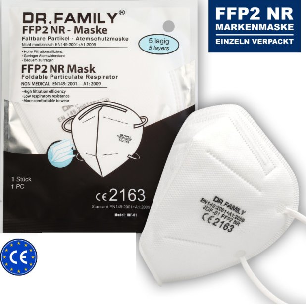 20x Dr. Family FFP2 Maske 5-lagig Atemschutz Mundschutz Masken