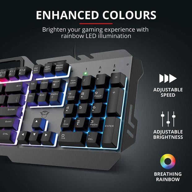 Trust GXT Gaming Tastatur mechanisch LED beleuchtet RGB QWERTZ DE Layout 