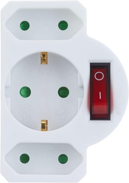 Vivanco 3 Fach Steckdosenadapter mit Schalter Zwischenstecker Vivanco 3 Fach Steckdosenadapter mit Schalter Zwischenstecker