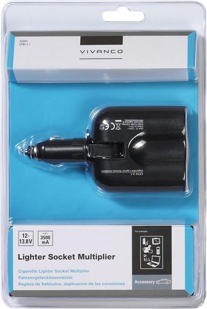Vivanco KFZ Auto 2 Fach Steckdose Verteiler Zigarettenanzünder Stecker Vivanco KFZ Auto 2 Fach Steckdose Verteiler Zigarettenanzünder Stecker