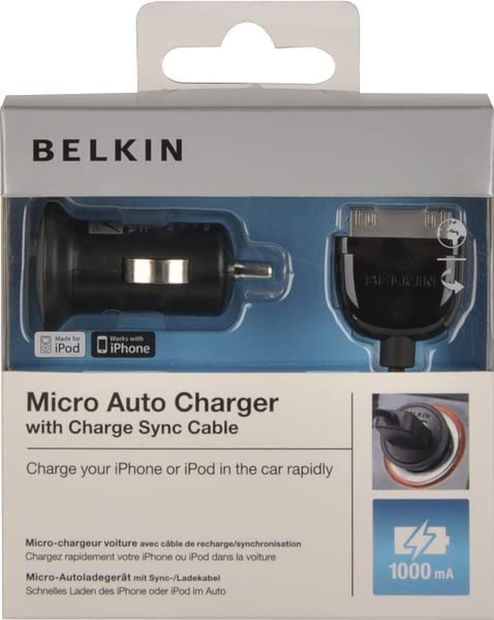 Belkin Auto KFZ Ladegerät Universal Zigarettenanzünder USB Charger  + IPhone Kabel 