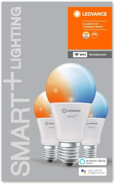 LEDVANCE SMART+ WiFi LED-Lampe E27 Dimmbar RGB Glühlampe mit 60 W 3er-Pack LEDVANCE SMART+ WiFi LED-Lampe E27 Dimmbar RGB Glühlampe mit 60 W 3er-Pack