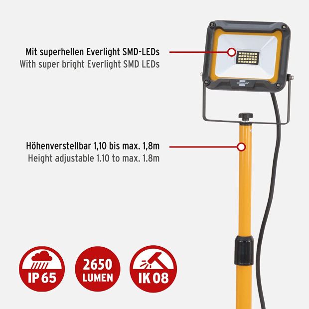 Brennenstuhl LED Baustrahler außen mit Stativ Arbeitsleuchte Fluter Scheinwerfer 
