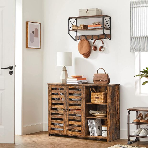 VASAGLE Sideboard Kommode Anrichte Holz Antik Vintage Schrank Beistellschrank VASAGLE Sideboard Kommode Anrichte Holz Antik Vintage Schrank Beistellschrank