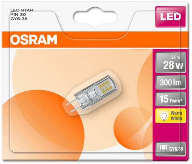 OSRAM LED Pin Lampe mit GY6.35 30W Leuchtmittel 9er-Pack OSRAM LED Pin Lampe mit GY6.35 30W Leuchtmittel 9er-Pack