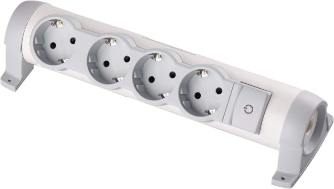 Legrand Drehbare Steckdosenleiste 4-Fach mit Schalter [Ohne Kabel]