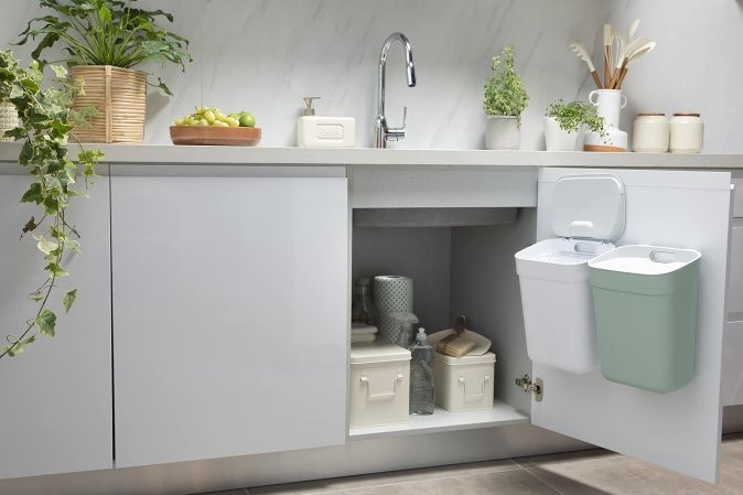 Curver Mülleimer SET 2 x 10 L + 2 x 20 L Mülltrenner Stapelbar Abfalleimer Curver Mülleimer SET 2 x 10 L + 2 x 20 L Mülltrenner Stapelbar Abfalleimer