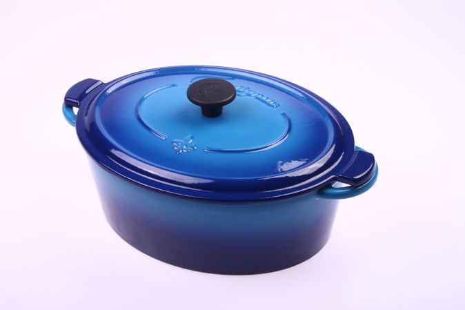 Fontignac by Staub Cocotte 29 cm, oval, Dunkelblau, Gusseisen