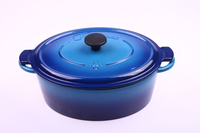 Fontignac by Staub Cocotte 29 cm, oval, Dunkelblau, Gusseisen