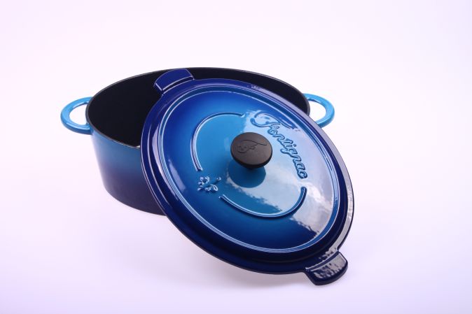 Fontignac by Staub Cocotte 29 cm, oval, Dunkelblau, Gusseisen
