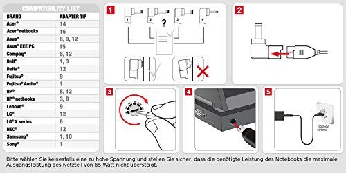 Speedlink (B-WARE) Pecos universelles Netzteil 65 Watt für Notebooks