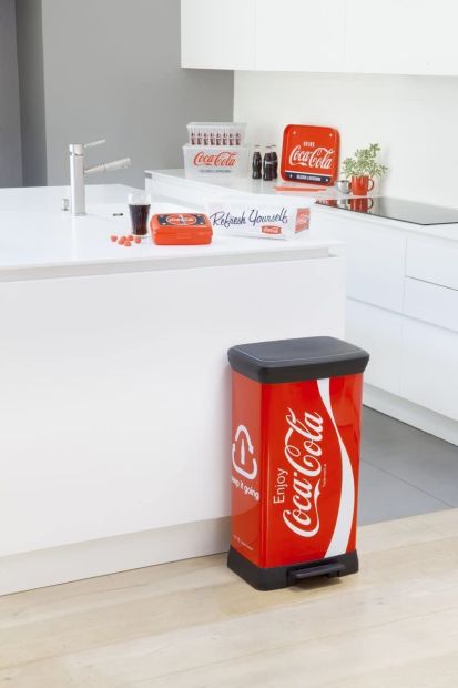 Curver Coca Cola Mülleimer 50L Abfalleimer Papierkorb Mülltrenner 