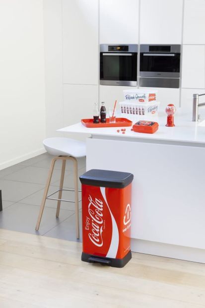 Curver Coca Cola Mülleimer 50L Abfalleimer Papierkorb Mülltrenner 