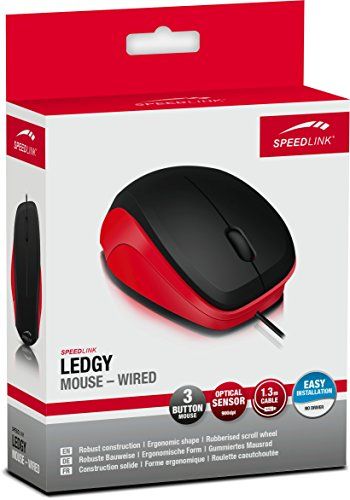 Speedlink (B-WARE) Robuste 3-Tasten-Maus - LEDGY Mouse USB schwarz-rot
