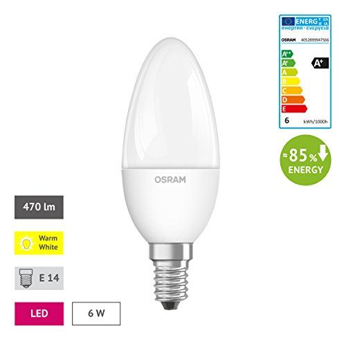 2x OSRAM LED-Kerzenform E14 Star Classic B  40 Watt Lampe