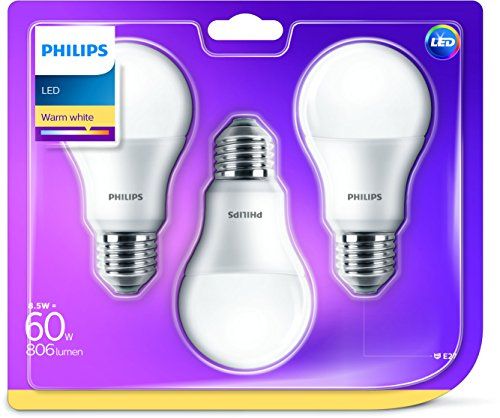 3 x Philips LED 60W A60 E27 WW Leuchtmittel 3 x Philips LED 60W A60 E27 WW Leuchtmittel