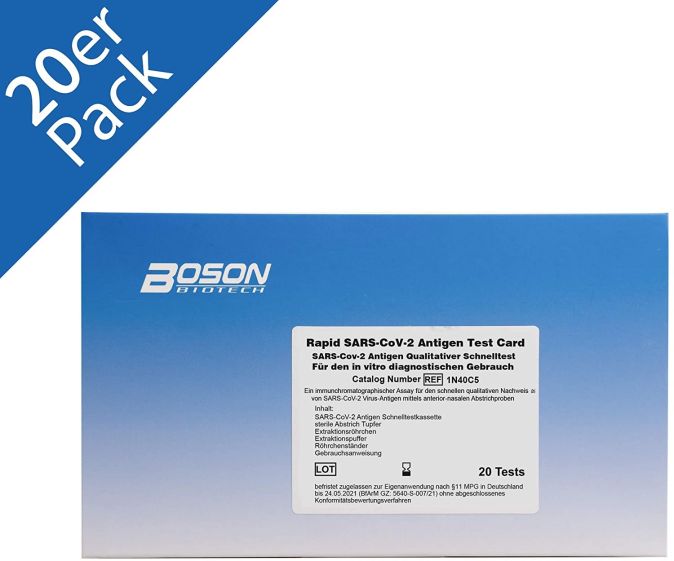 Boson Corona Schnelltest Selbsttest BfArM Nasal Covid [20er-Pack]