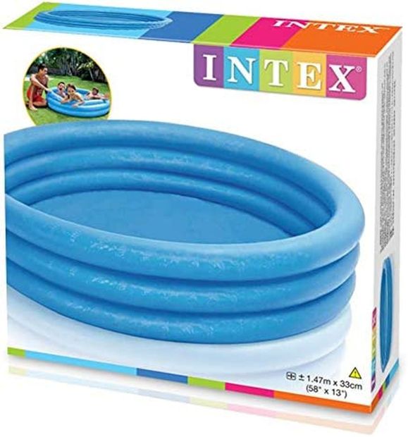 Intex Kinderpool 3-Ring-Pool Crystal Blau Ø 147 cm