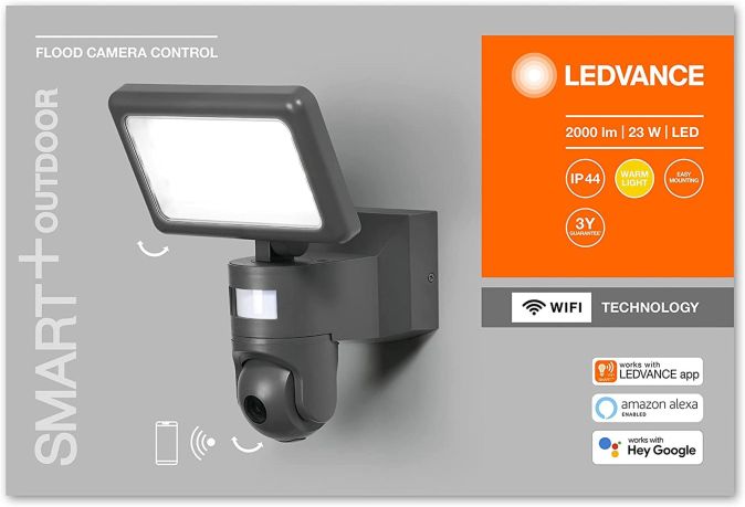 LEDVANCE Smart Wifi LED Strahler + Überwachungskamera mit Bewegungsmelder 