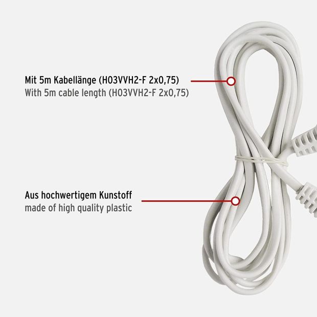 Brennenstuhl Euro Verlängerungskabel 2 polig Netzkabel 5m Euro Stecker 