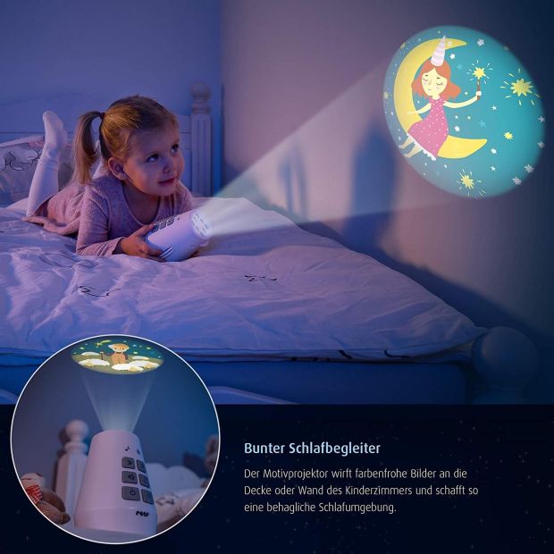 Reer Motiv Laser Projektor LED Kinder Baby Licht effekte + Spieluhr und Timer 3 Themenwelten