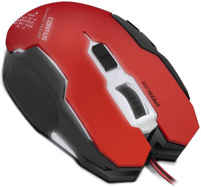 Speedlink 5-TastenGamer Maus für PC - Contus Gamingmaus schwarz-rot 