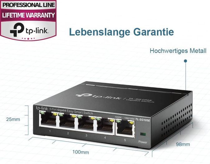 TP-Link TL-SG105E 5-Ports Gigabit Netzwerk Switch Ethernet [B-WARE]