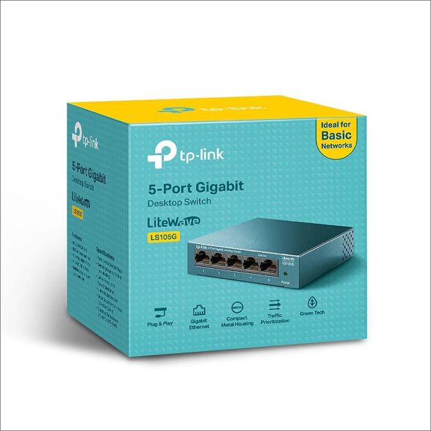 TP-Link TL-LS105G 5 Port Gigabit Netzwerk Switch Ethernet LAN Verteiler [B-WARE]