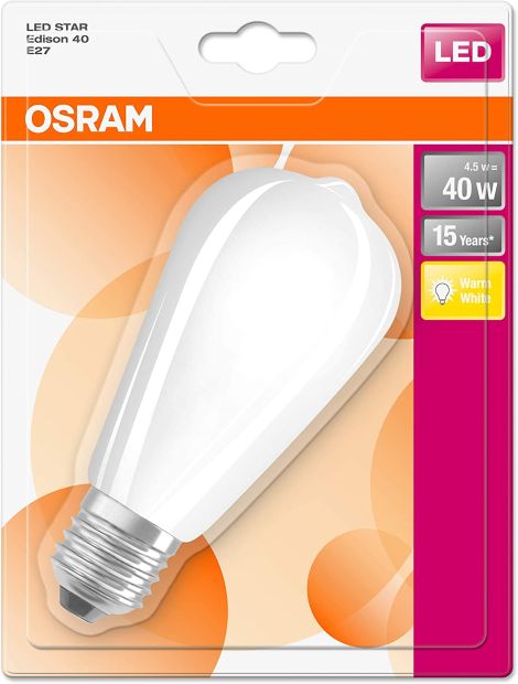 OSRAM LED Star Classic Edison E27 Warmweiß 40 Watt Lampe