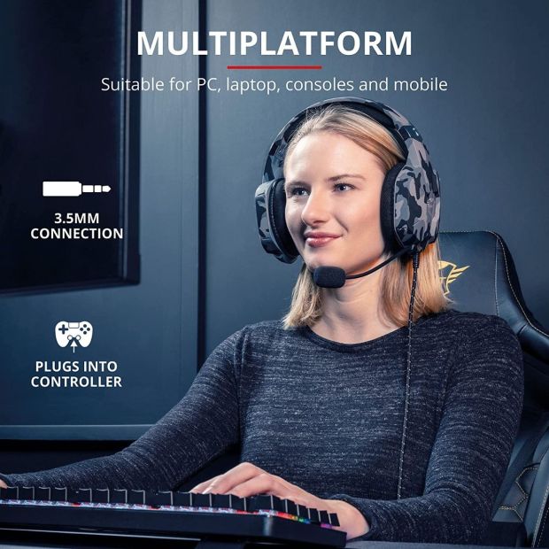 Trust Gaming GXT 1323 Altus Gaming-Headset- Schwarz Camouflage Trust Gaming GXT 1323 Altus Gaming-Headset- Schwarz Camouflage