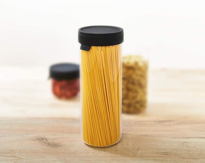 alfi Vorratsglas mit Deckel Borosilikat-Glas L Space Grau 2,0 l
