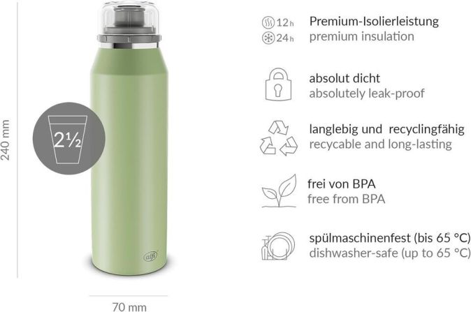 alfi Endless Bottle 500ml Edelstahl Isoliertrinkflasche alfi Endless Bottle 500ml Edelstahl Isoliertrinkflasche