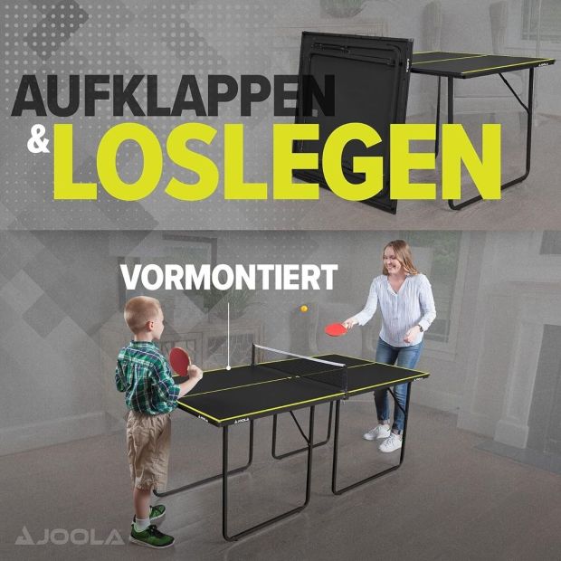[KOMBİ DEAL] JOOLA Tischtennisplatte mit Netz Mittelgroß mit 24x Tischtennisbälle 