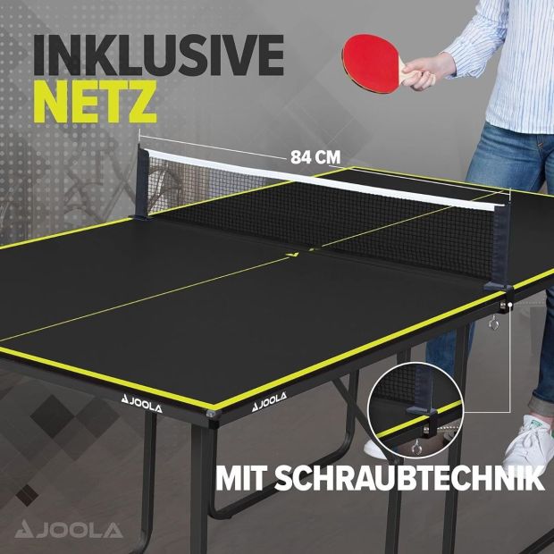 [KOMBİ DEAL] JOOLA Tischtennisplatte mit Netz Mittelgroß mit 24x Tischtennisbälle 
