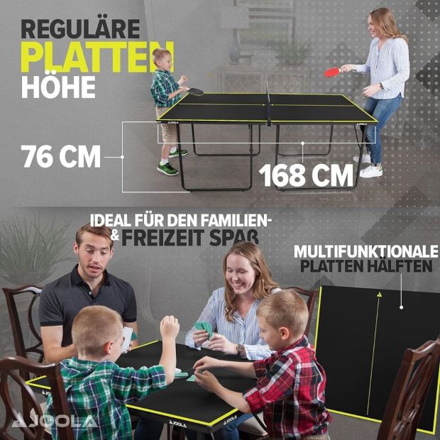 [KOMBİ DEAL] JOOLA Tischtennisplatte mit Netz Mittelgroß mit 24x Tischtennisbälle 