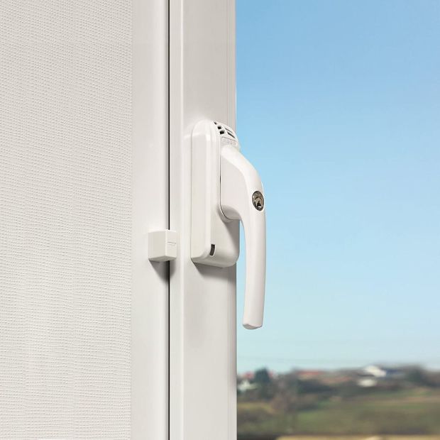 ABUS Abschließbarer Fenstergriff mit Druckzylinder und Alarmfunktion 