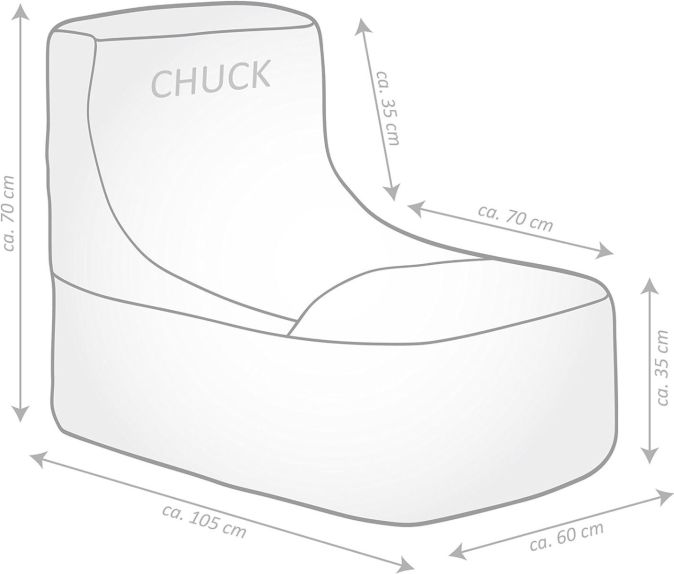 SITTING POINT Sitzsack Brava Chuck 105x60x70cm rot SITTING POINT Sitzsack Brava Chuck 105x60x70cm rot