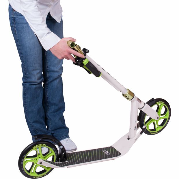 HUDORA Scooter Roller CLVR 250 Tret-Roller Klapproller weiß/grün