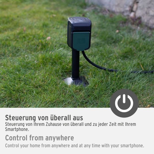 Brennenstuhl Gartensteckdose mit WiFI Außensteckdose mit Erdspiess