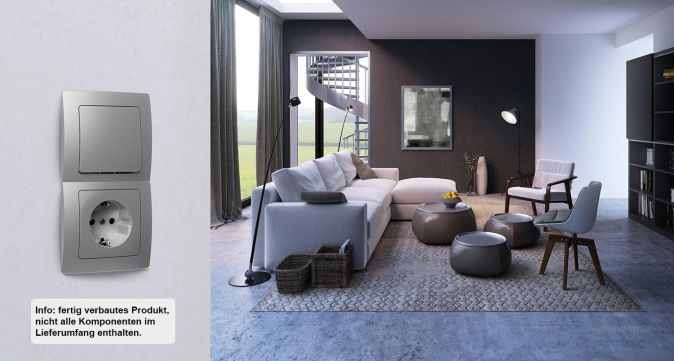 Kopp Paris Universalschalter Drucktaste Wechselschalter Silber Kopp Paris Universalschalter Drucktaste Wechselschalter Silber