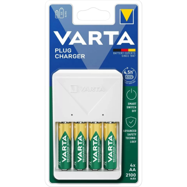 Varta Plug Charger Batterieladegerät mit 4x AA Akkus 2100mAh Varta Plug Charger Batterieladegerät mit 4x AA Akkus 2100mAh