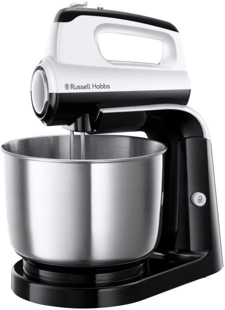 Russell Hobbs Handmixer -Handrührer 2 Rührbesen & 2 Knethaken & Rührschüssel