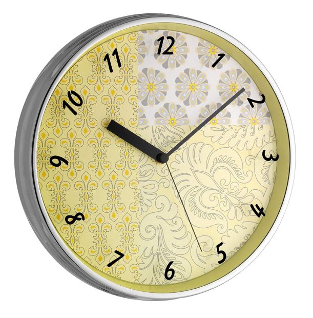  TFA Dostmann Design Wanduhr mit Metallrahmen leises Uhrwerk