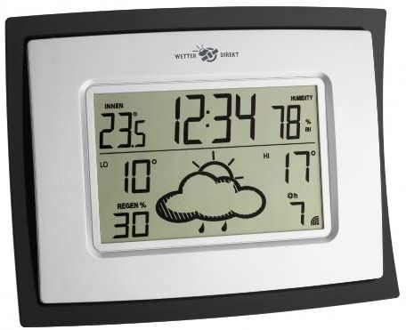 TFA Dostmann Digitaluhr mit satellitengestützter Wetterstation