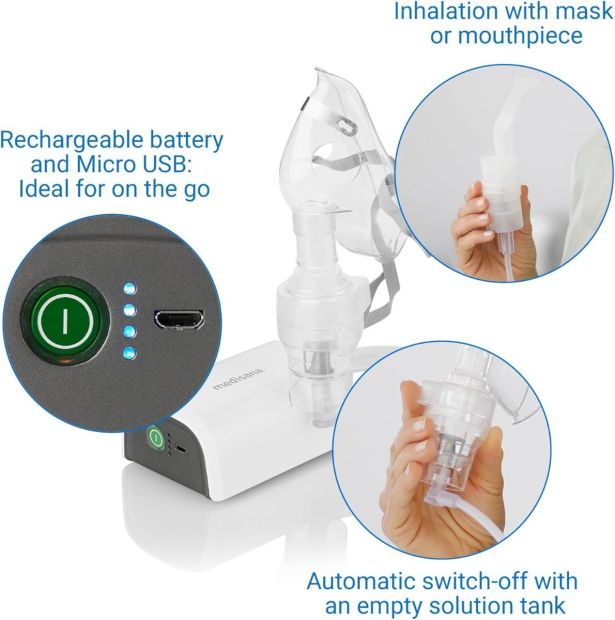 medisana IN 600 Inhalator Kompressor Vernebler mit Mundstück und Maske für Erwachsene und Kinder medisana IN 600 Inhalator Kompressor Vernebler mit Mundstück und Maske für Erwachsene und Kinder