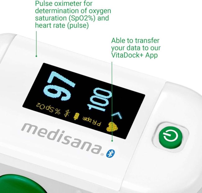 Medisana PM 100 Pulsoximeter Connect Blutsauerstoffsättigung mit Bluetooth